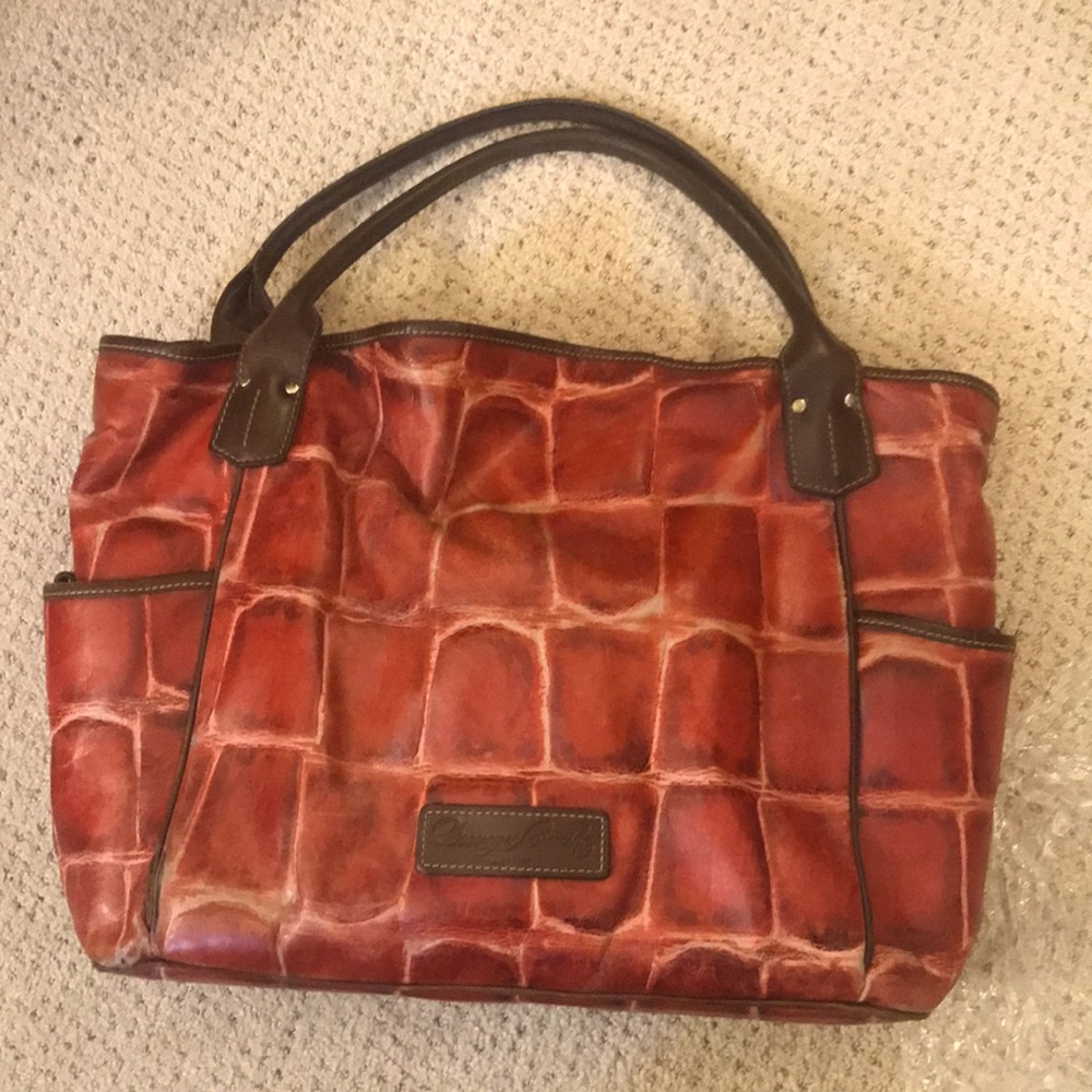 Dooney & Bourke red croc tote large